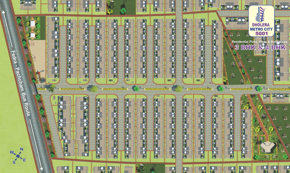 layout bungalows Dholera Metro City-5001