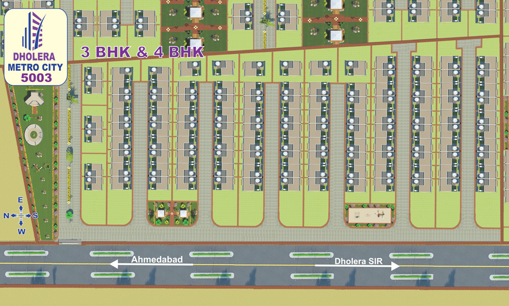 layout bungalows Dholera Metro City-5003