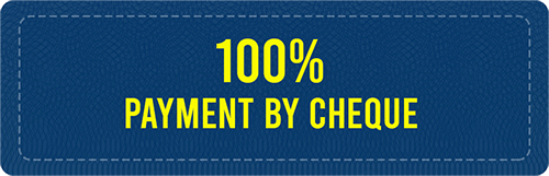 100% Payment by Cheque